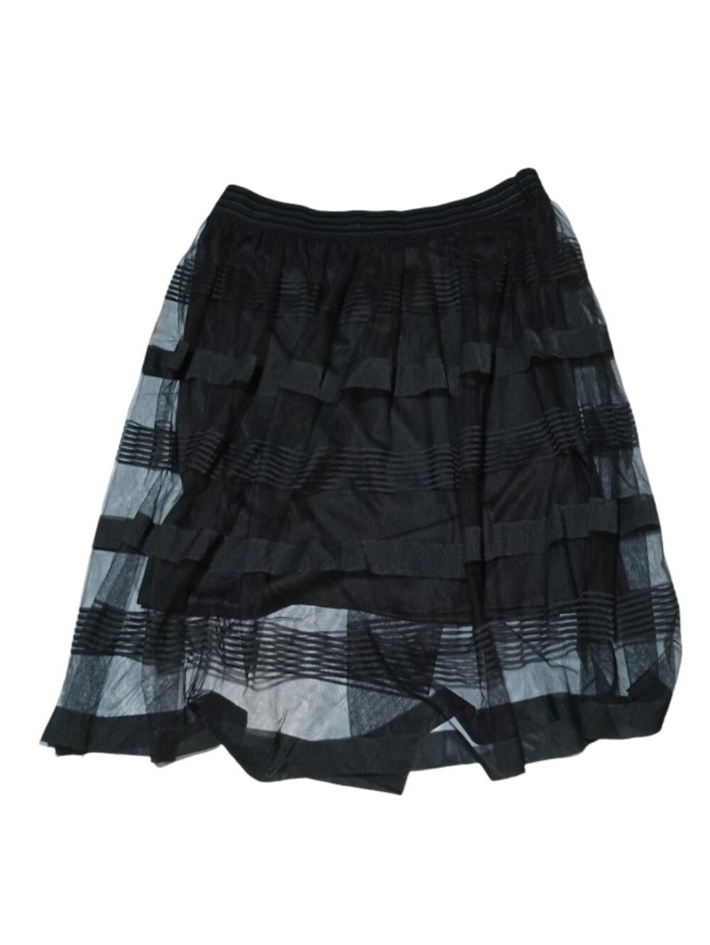 Metro Wear Black Layered Sheer Circle Skirt